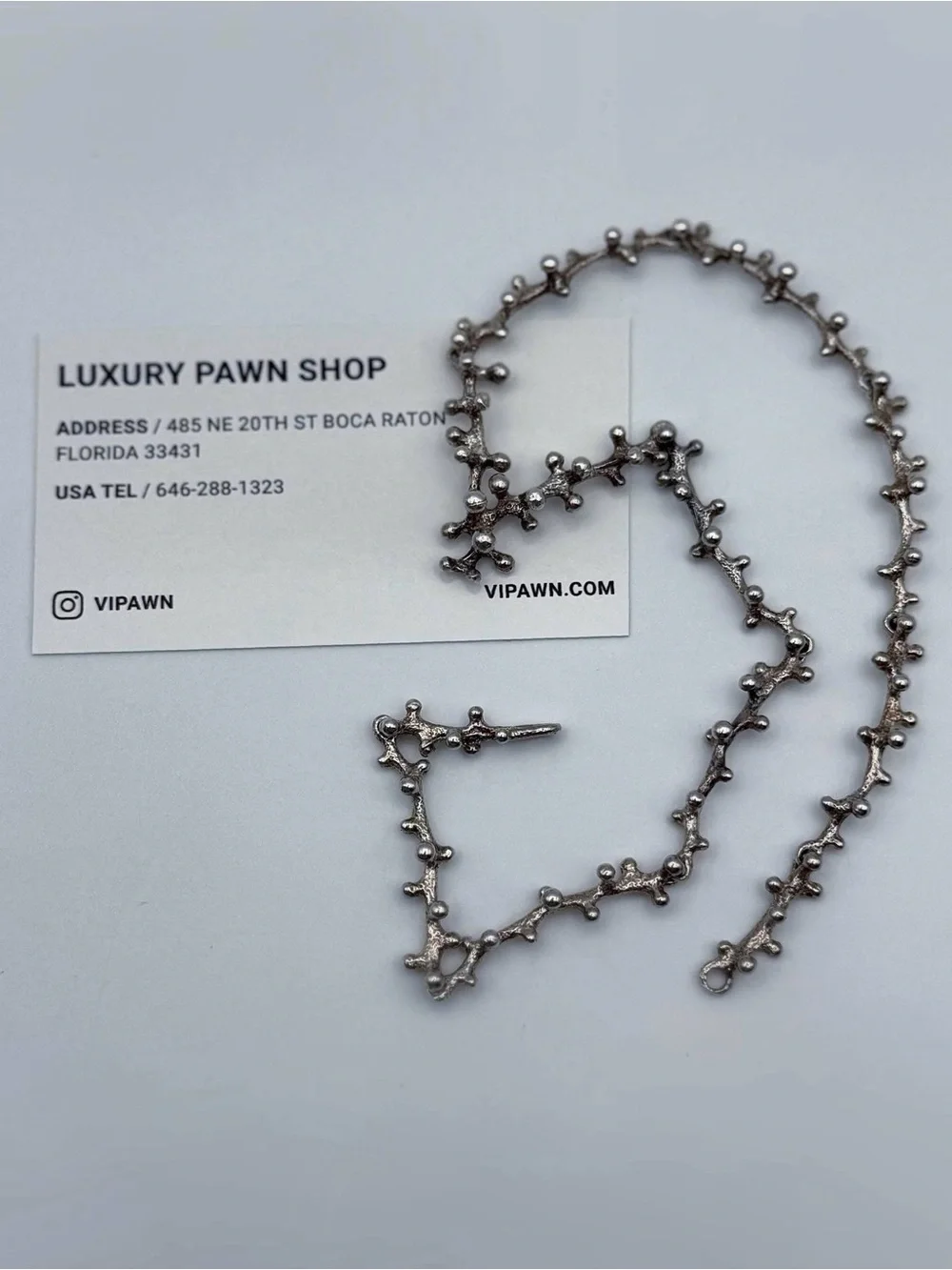 Vintage 925 Sterling Silver Coral Reef Sea Necklace Chain 16” 2mm